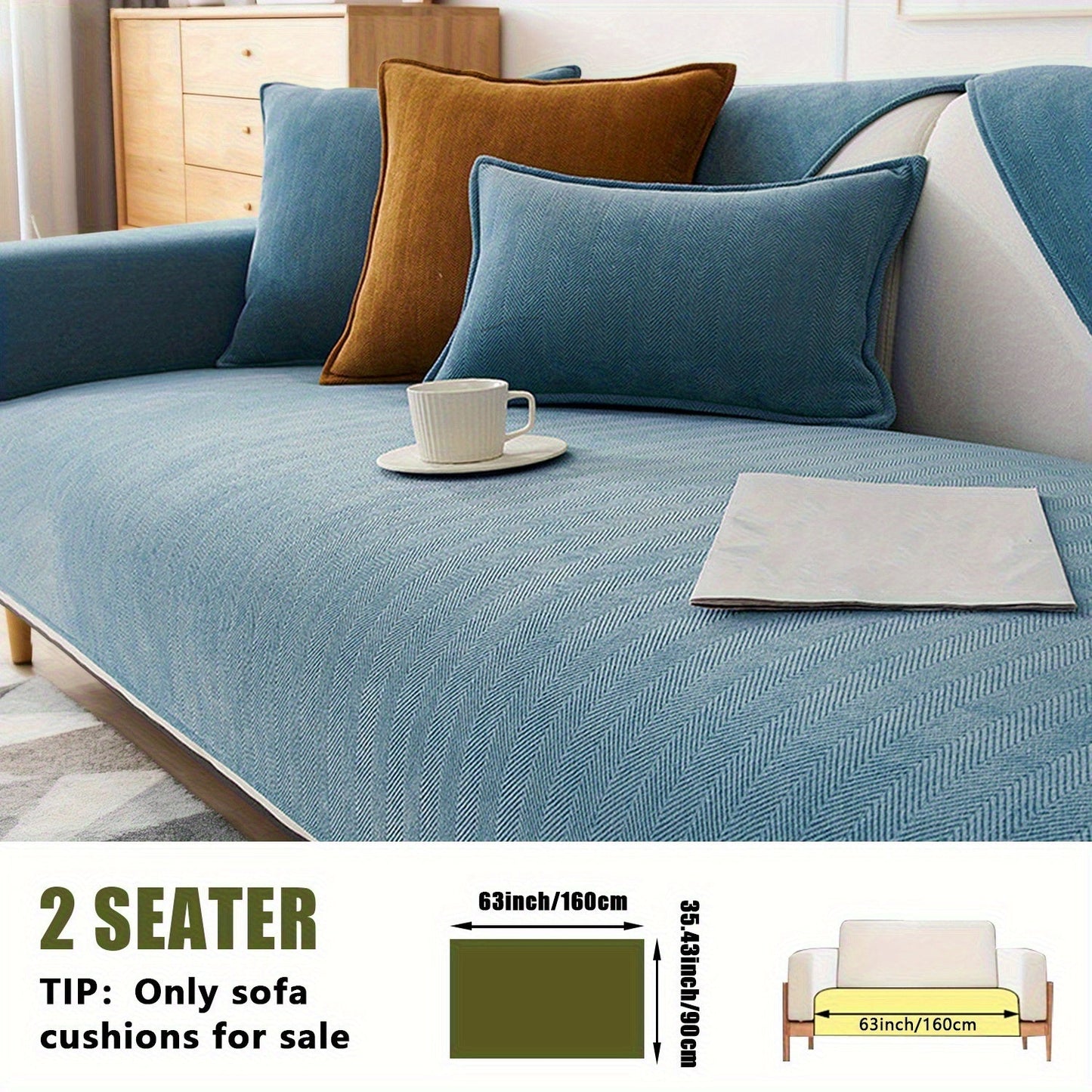 Sofa Cover Ribbed Chenille Stretch Panels for 1 to 4 Seats, Armrests or Cushions with Model-Specific Size and Color Options