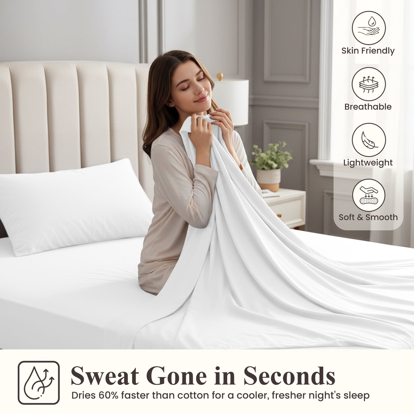 Bed Sheet Set 30% Bamboo Viscose 70% Polyester in 3- or 4-Piece Sizing with 16-Inch Pocket