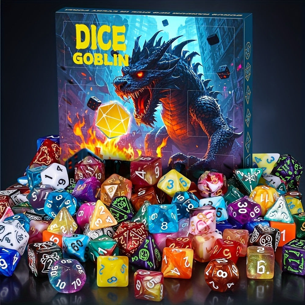 Mystery Box DnD Dice Set 72pcs Blind Box 9 Sets Random Polyhedral Dice with the Listed Color, Size or Set Options for Everyday Use