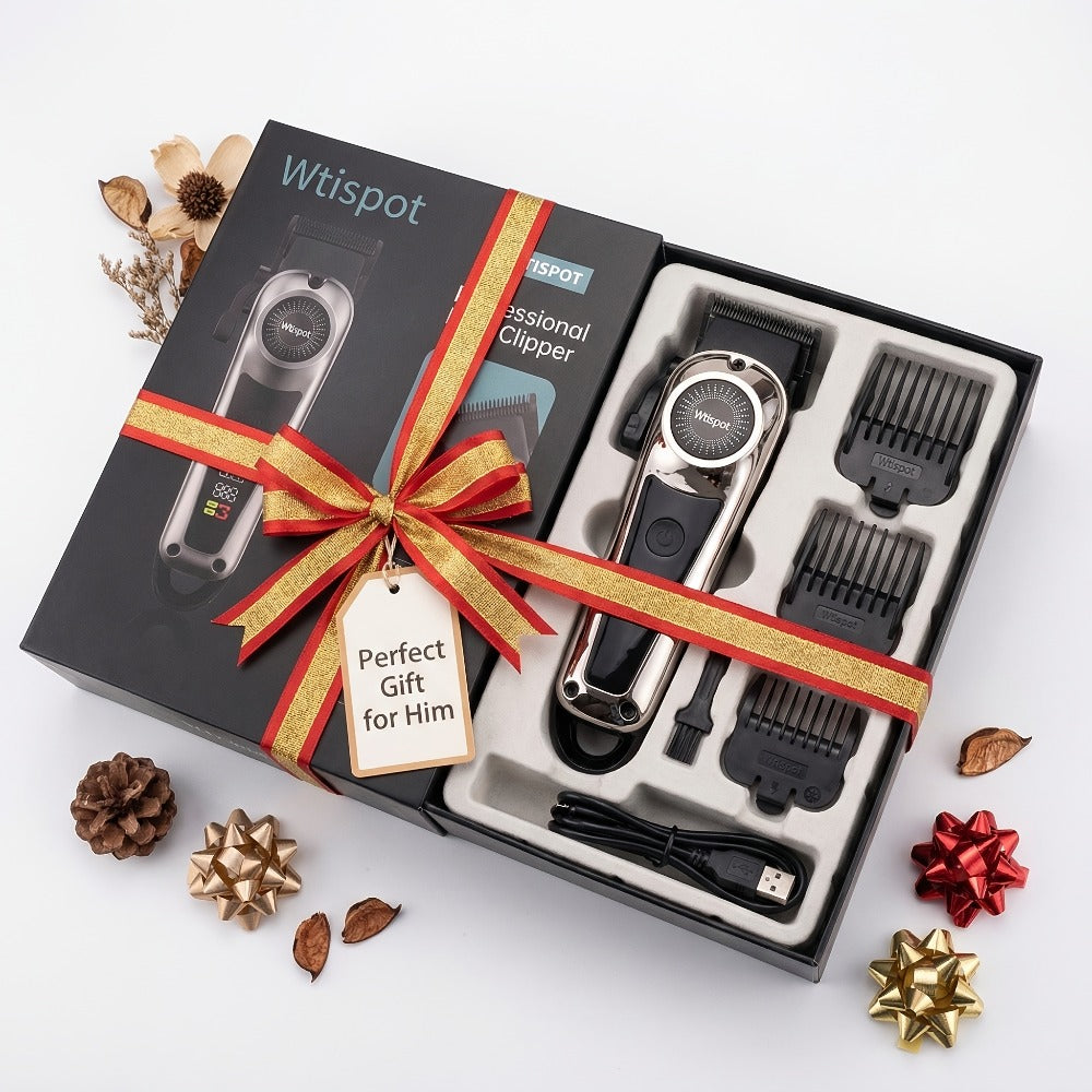 Hair Clipper Whistpot Single or Three-Piece Grooming Kit with USB Charging, Displays and Four Source Options