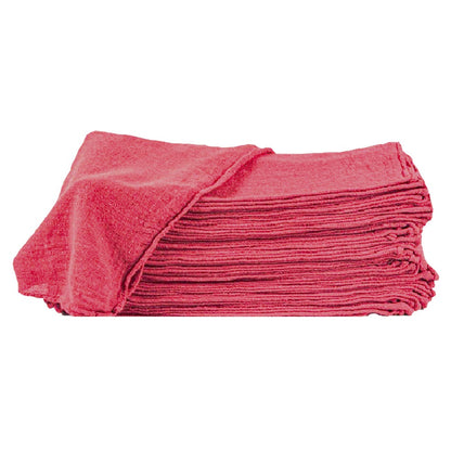 Cotton Shop Rags 12x14 Inch Absorbent Lint-Free Cleaning Towels Multipurpose Shop Towels for Automobile Garage Industry Home Red White Navy