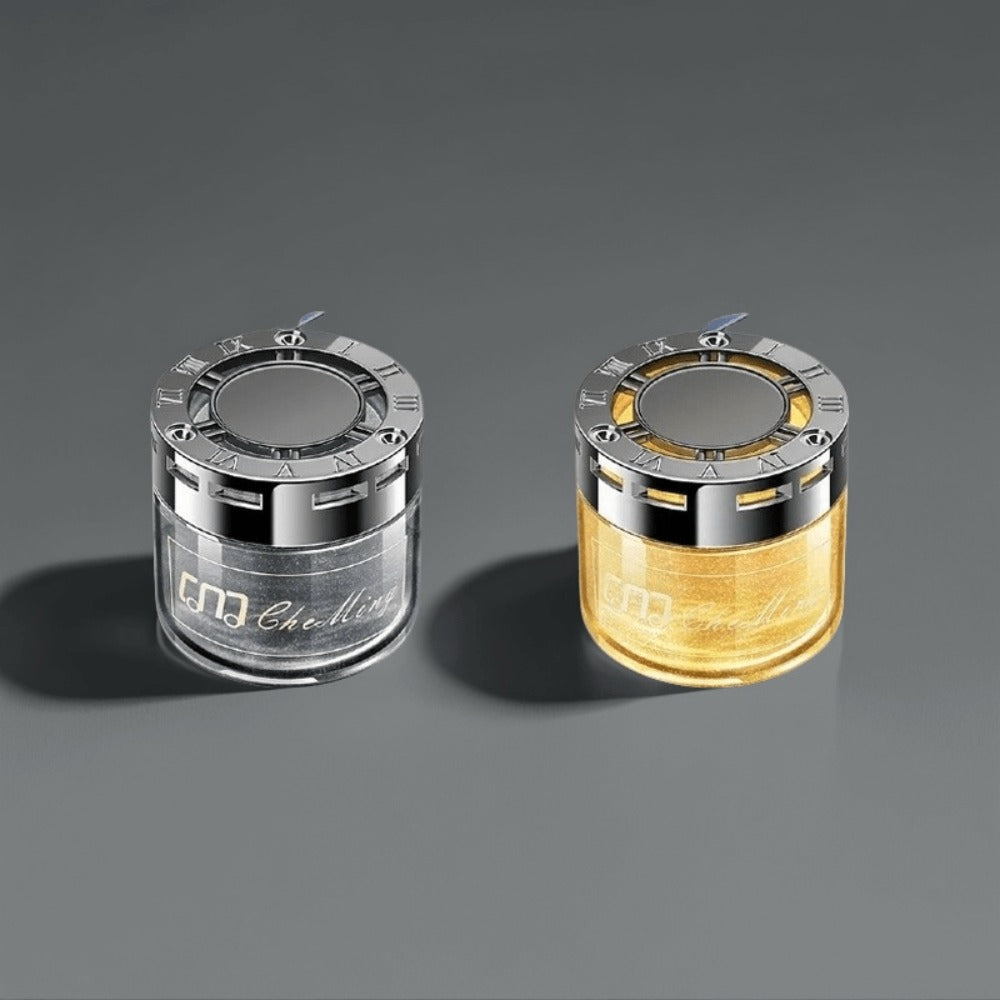 Two-Piece Solid Gel Car Air Freshener Jars with Four Cologne, Blue Bell, Rose and Osmanthus Scent Pairings