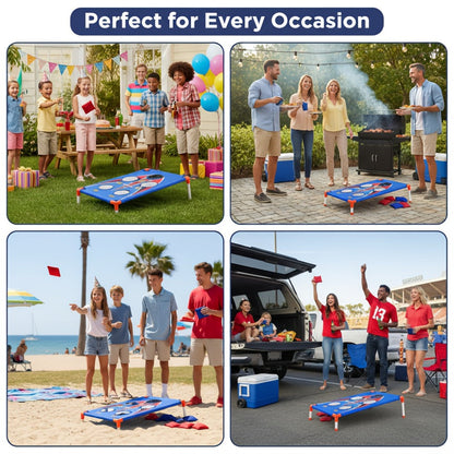 Bean Bag Toss Game Set – 5-Hole Scoring Board, 8 Bean Bags & Carry Bag | Outdoor Indoor Fun for Kids & Adults | Camping Parties Beach