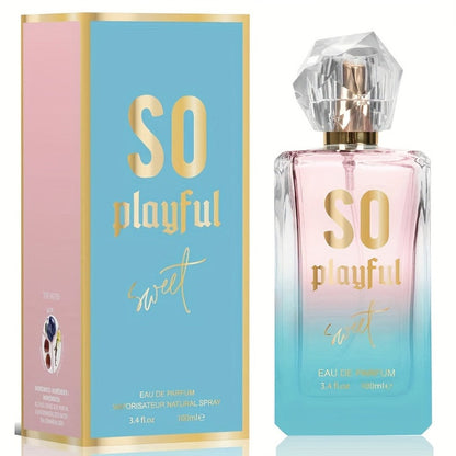 SO Playful Eau de Parfum Spray, 100 ml Bottle with White Cyclamen, Pepper and Cherry Label Notes