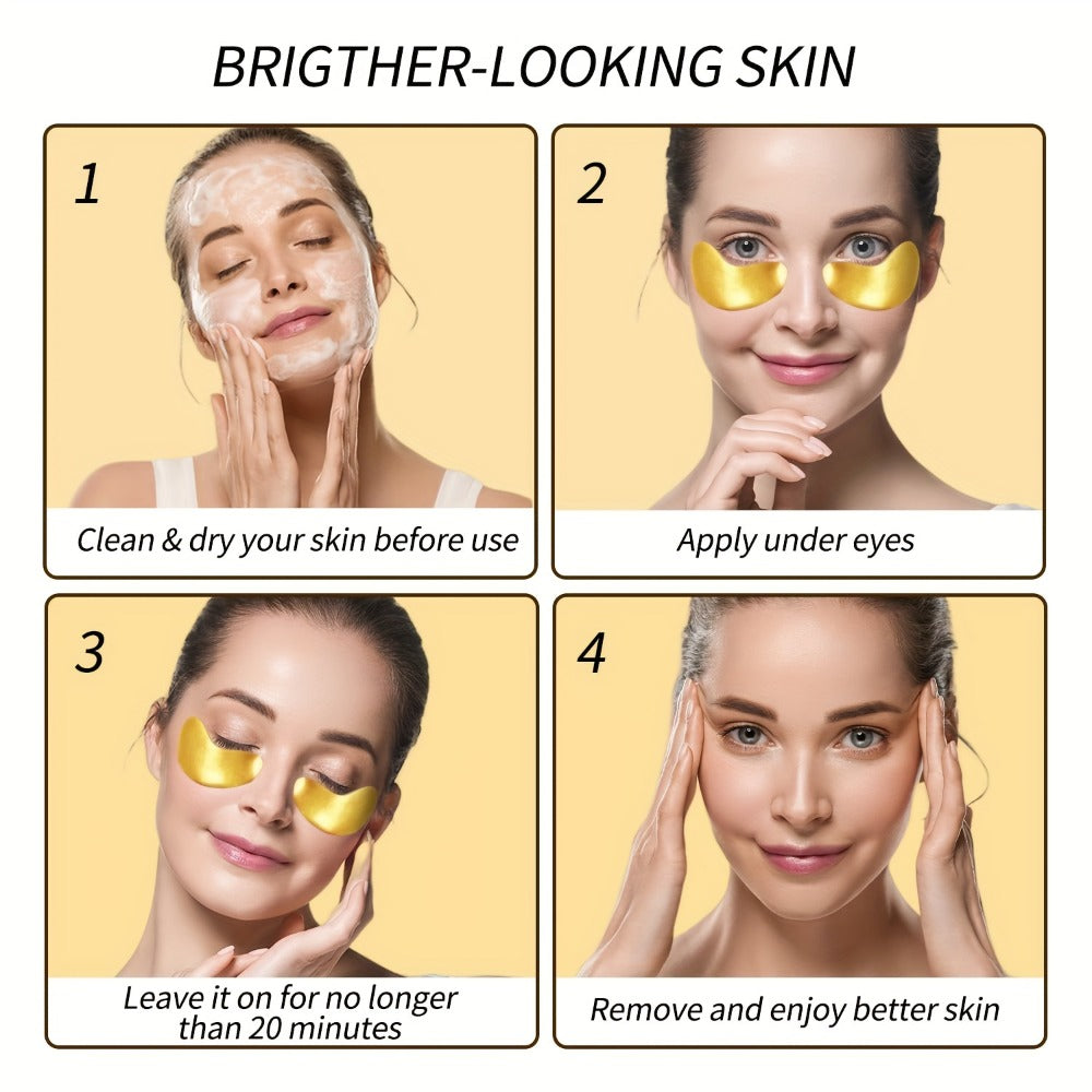 Under Eye Patches 24K Gold 24 Pairs – Collagen Hyaluronic Acid Eye Mask for Fine Lines, Wrinkles, Puffiness & Dark Circles