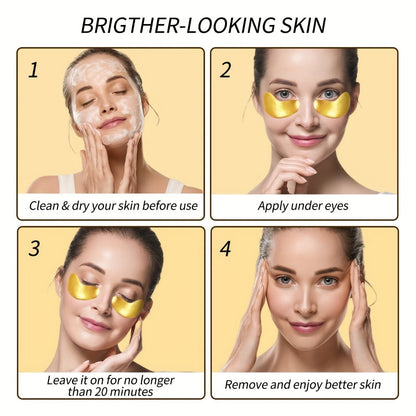Under Eye Patches 24K Gold 24 Pairs – Collagen Hyaluronic Acid Eye Mask for Fine Lines, Wrinkles, Puffiness & Dark Circles