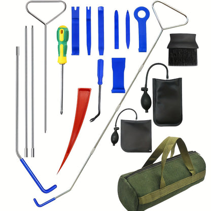 Car Lockout Kit Emergency Door Opener Tool Set with Carrying Bag – Portable Vehicle Unlock Kit for Locked Car Doors