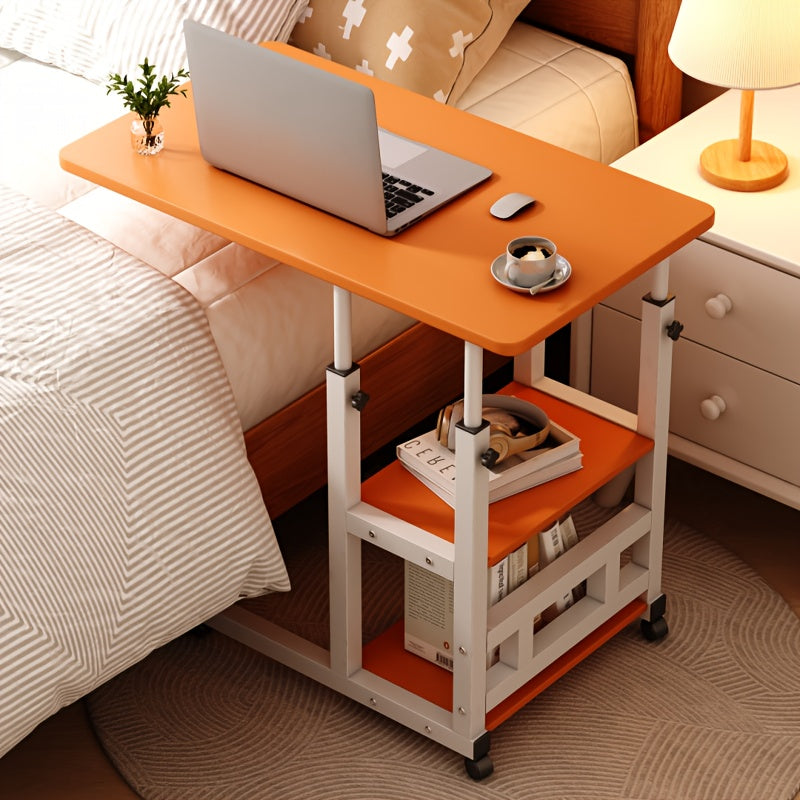 Adjustable Overbed Table with Rolling Shelf Frame and Six Color Checkout Options from Burlap to Deep Glacier