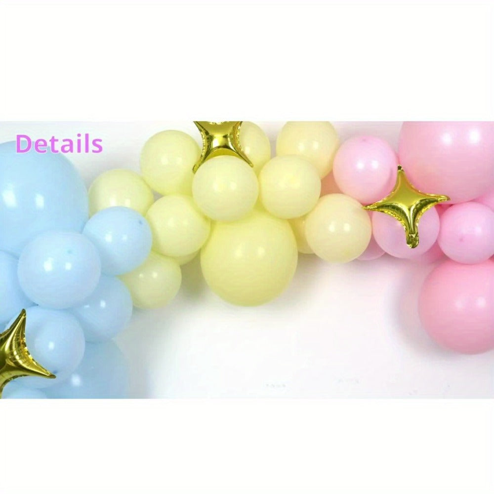 Pastel Balloon Set 370pcs, 10 & 5 Inch Macaron Latex Balloons with Wreath Kit for Birthday Party