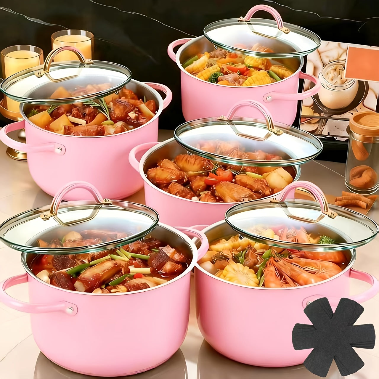 Stainless Steel Non-Stick Cookware Set 1 11 & 13 Piece, Dishwasher & Kitchen Cooking Set, Frying Boiling Stir-Fry Pots and Pans
