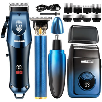 Hair Clippers & Trimmers WEEME Two- or Four-Piece Sets with USB Charging, Guide Combs and Five Source Options