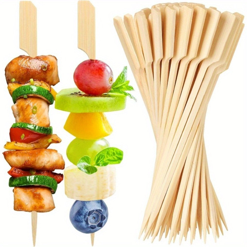 Bamboo Appetizer Skewers 400 Pack 6 Inch for Grilling, Camping and Outdoor Meals, with the Listed Configuration