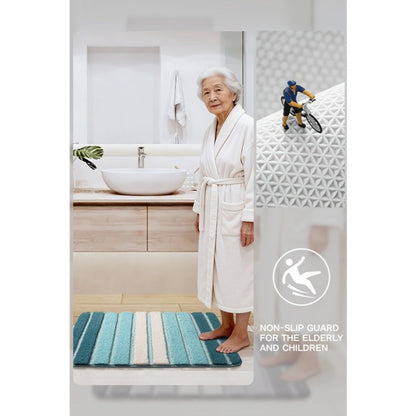 Chenille Bath Rug Non-Slip Absorbent Bathroom Mat – Extra Thick 1850g/㎡ Plush Washable Floor Mat for Bathroom Shower