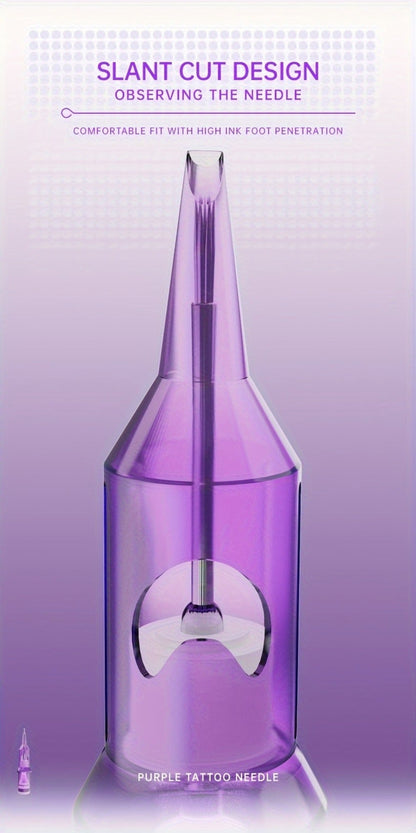 Tattoo Cartridge Needles 30 50pcs Purple RL RS RM M1 Mixed Sizes - Tuffking Disposable for Temporary Body Art, Festivals and Costumes