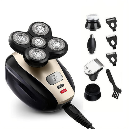 Bald Head Shaver Electric - 5-in-1 Rechargeable Grooming Kit with Type-C Fast Charging for Everyday Face, Beard and Body Grooming