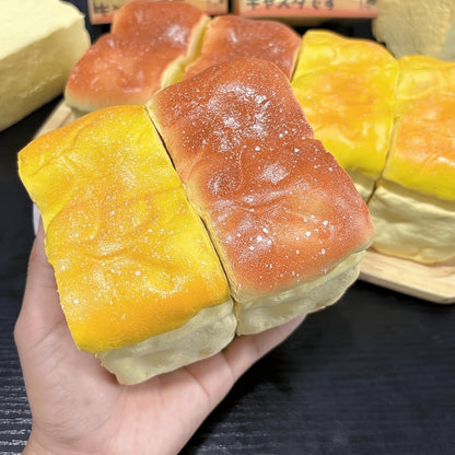 Squishy Bread and Butter Squeeze Toy Set 2pcs, Slow Rising Custard Bread Squishies with Creamy Scent