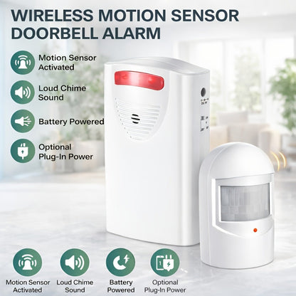 Wireless Driveway Alarm System, Outdoor Motion Sensor Alert with Receiver, Infrared PIR Detector for Home Security