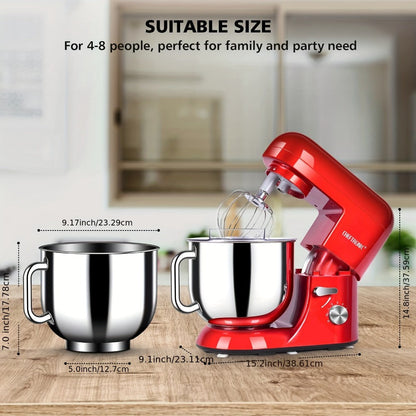 Electric Stand Mixer 7QT 650W, CHEFTRONIC Tilt-Head Dough Mixer with 6 Speeds, Dough Hook, Whisk & Beaters