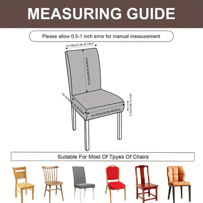 Textured Stretch Dining Chair Covers in Beige, Gray, Chocolate, Black, Khaki or Burgundy, Four- or Six-Piece Sets