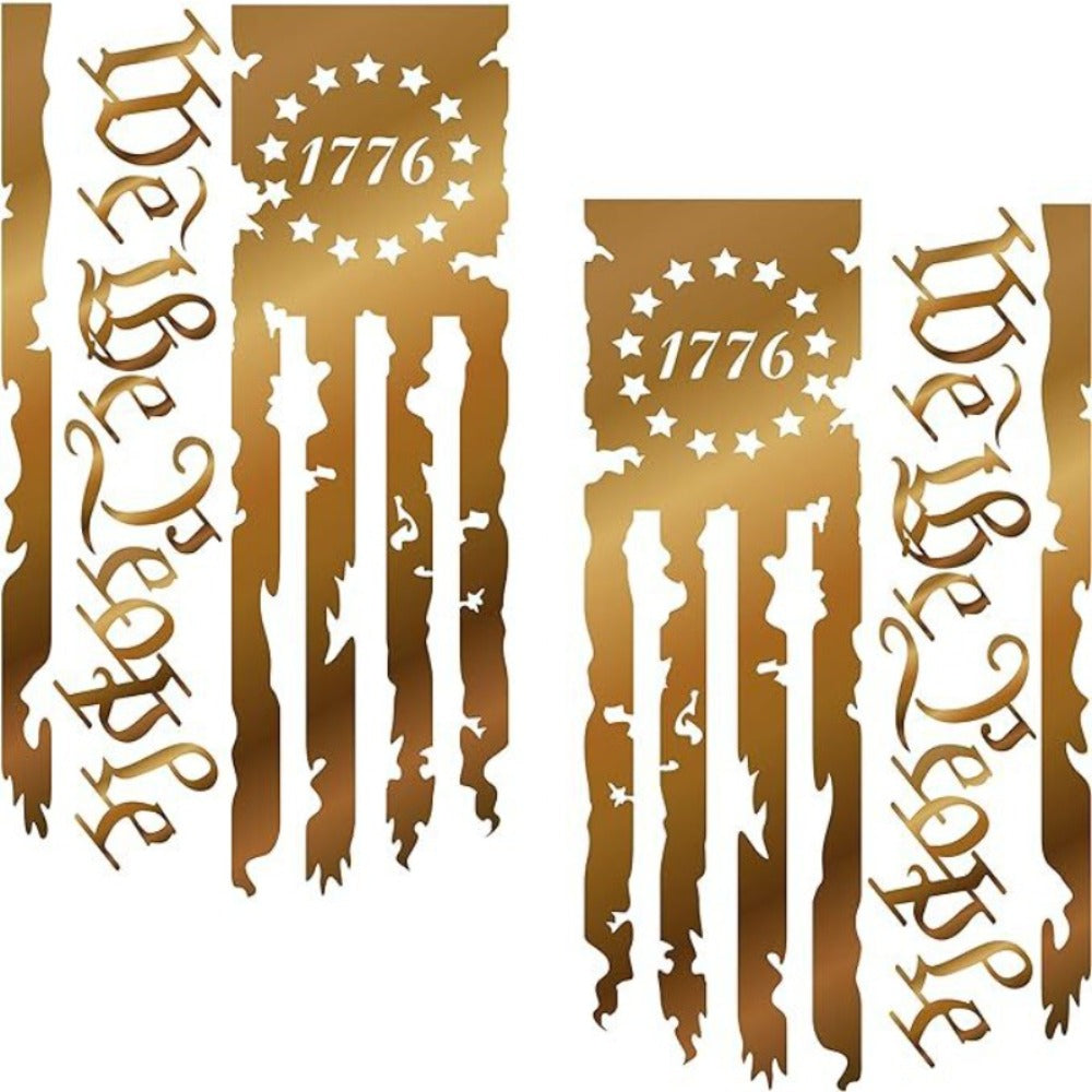 We the People 1776 Flag Vinyl Decal Pair in Black, Red or White for Tailgates and Vehicle Windows