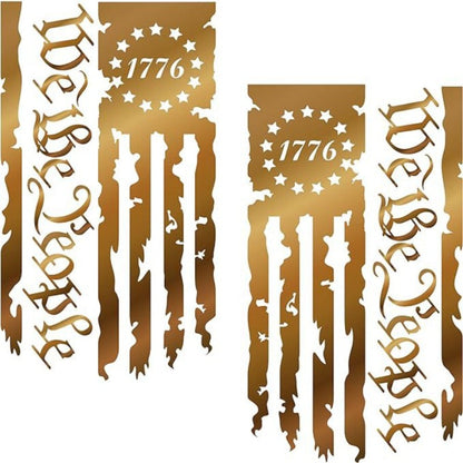 We the People 1776 Flag Vinyl Decal Pair in Black, Red or White for Tailgates and Vehicle Windows