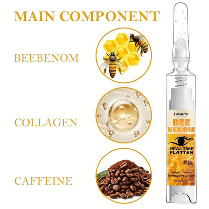 Bee Venom, Caffeine and Collagen Eye Cream Pen with White-and-Gold Body and Precision Dispenser Tip