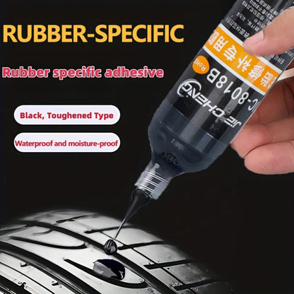 Black Rubber-Specific Cyanoacrylate-Labeled Adhesive in 30cc Syringe Bottle with Pointed Applicator