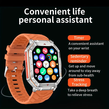Smartwatch for Men with GPS, IPX8 Rating, Altimeter, Barometer, Compass and LED Flashlight