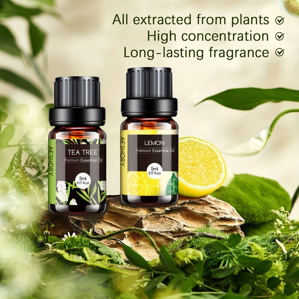 Essential Oil Assortment in 12, 20 or 26 Five-Milliliter Amber Bottles with Floral Gift Box