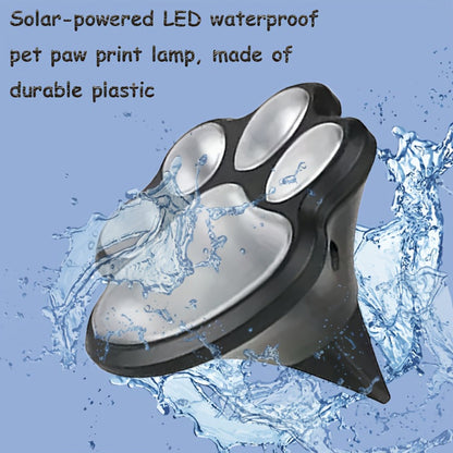 Solar Paw Print Garden Lights 2-Pack, LED Outdoor Path Lights IPX4, Lawn Terrace Yard Decor for Wedding Party Christmas Valentine