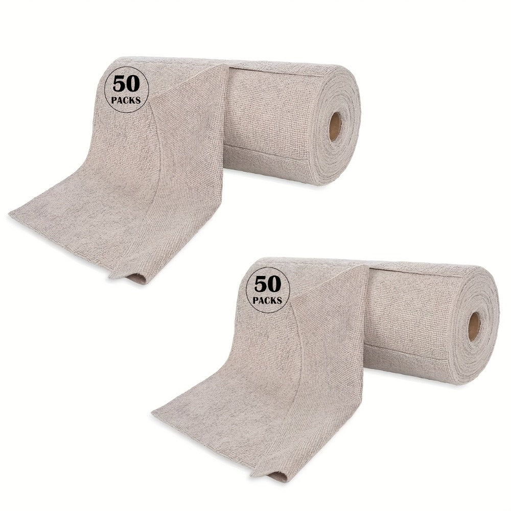 Microfiber Cleaning Cloths 100 Pack Reusable Washable Tear-Away Towel Roll 12x12 – Absorbent Rags & Dishcloths for Kitchen, Bathroom