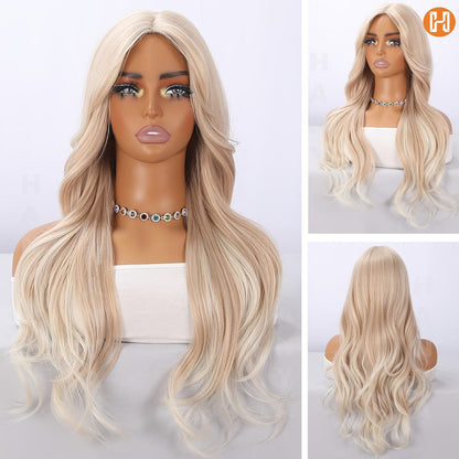 Synthetic Wig Long Style, Six Color Choices with 24-Inch Length for Parties with Model-Specific Color, Length and Cap Options