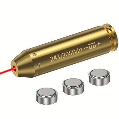 Red Laser Bore Sighter Multi-Caliber Firearms Calibration Tool 9mm 45ACP 308Win 223Rem 12GA 7.62 38SPL 44Mag Battery Included for Shooting