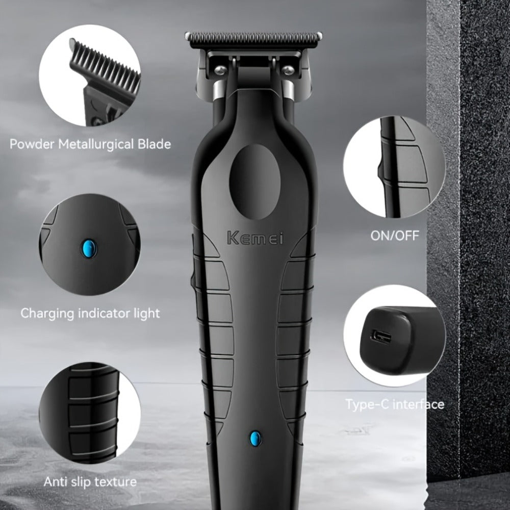 Hair Clipper Kemei KM-2299 Cordless Trimmer with USB Charging, Six Guide Combs and 180-Minute Runtime
