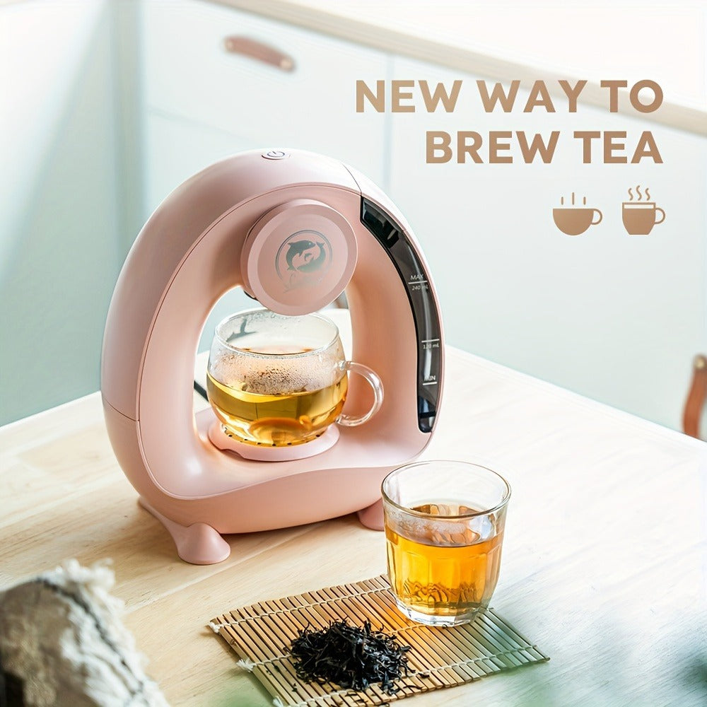 Compact Single-Serve Coffee Maker for Pods, Grounds or Tea with 4-8oz Serving Label and Four Colors