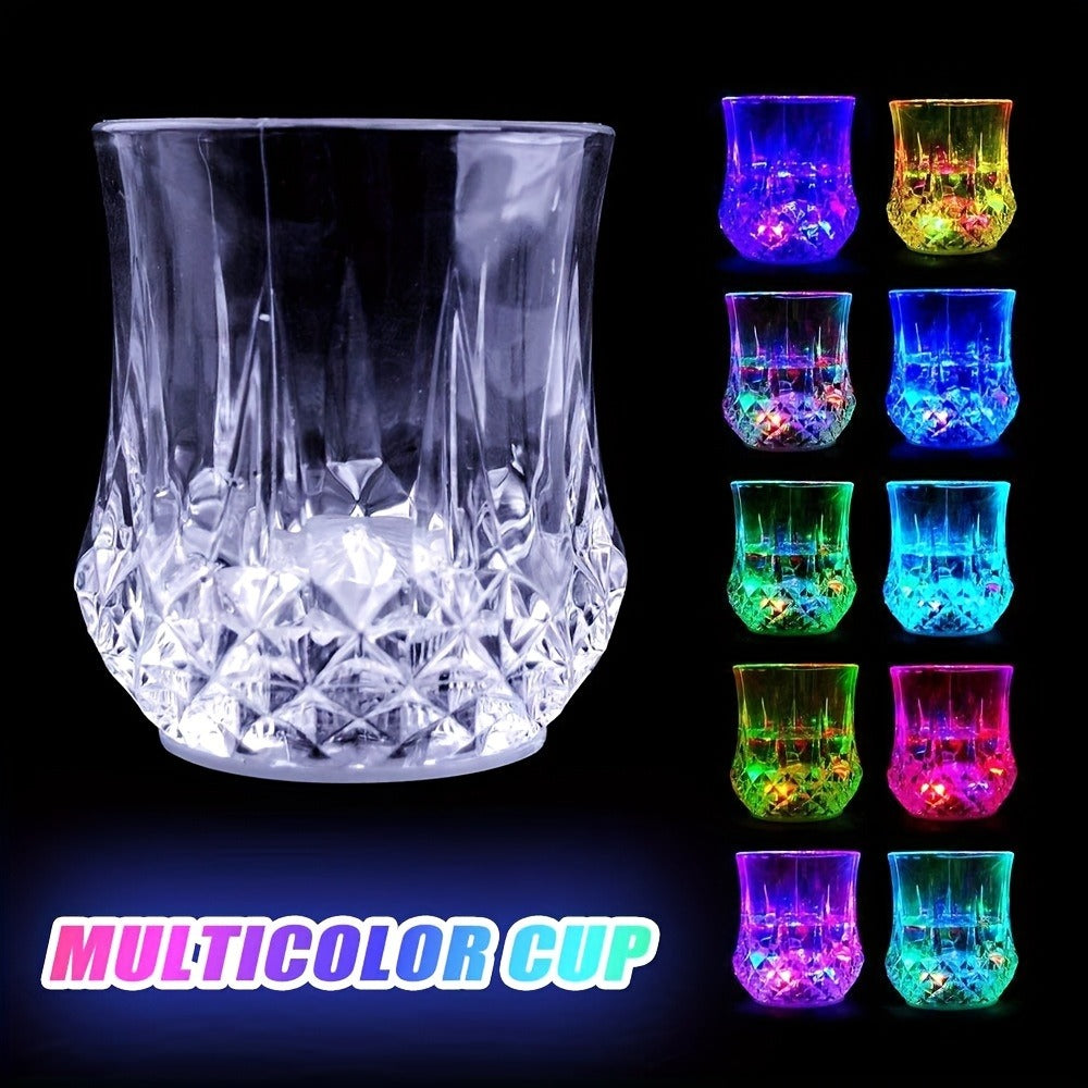 LED Light-Up Tumblers 12-Pack, 200 ml Color-Changing Party Cups Activated by Liquid for Bars, Birthdays and Celebrations