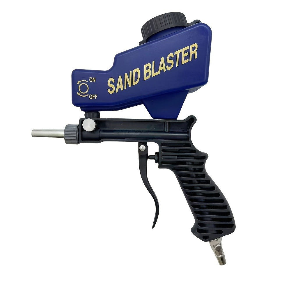 Sandblasting Gun 90PSI Portable Adjustable Flow 7.0cfm 6.5mm Nozzle Gravity Spray Tool for Entryways, Bedrooms and Living Spaces