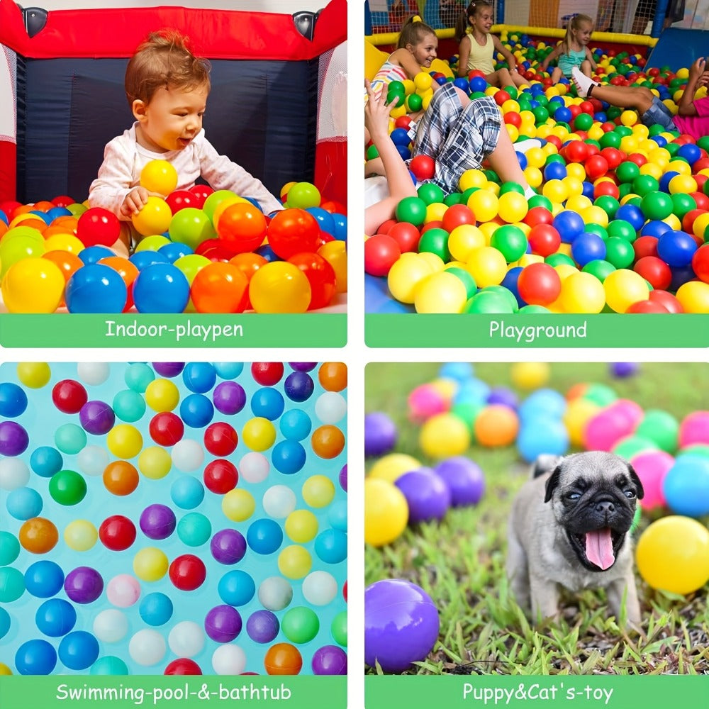 Colorful Plastic Ball Pit Balls for Kids, 100 or 200pcs Vibrant Mixed Color Balls for Ball Pools