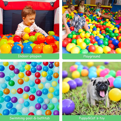 Colorful Plastic Ball Pit Balls for Kids, 100 or 200pcs Vibrant Mixed Color Balls for Ball Pools