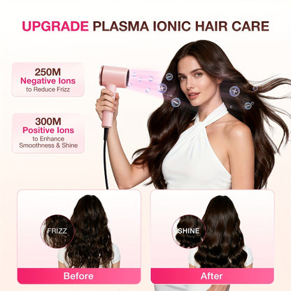 FZ201-Style 1875W Hair Dryer with Circular Rear Intake, Gray or White Finish and Three Pictured Attachments