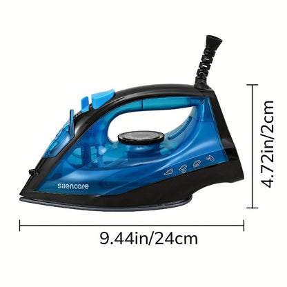 Steam Iron Non-Stick Bottom Plate High Pressure Anti-Calc Safety Protection Adjustable Temperature Steam Settings Dry Wet Clothes Fast