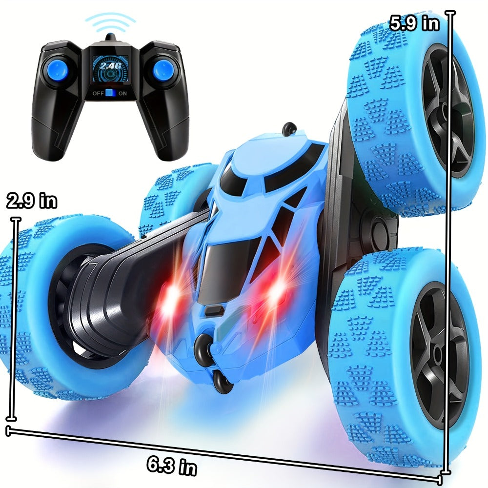 Remote Control Car, Double-Sided 360-Degree Flip Stunt Model with LEDs, 2.4GHz Control and 1400mAh Battery