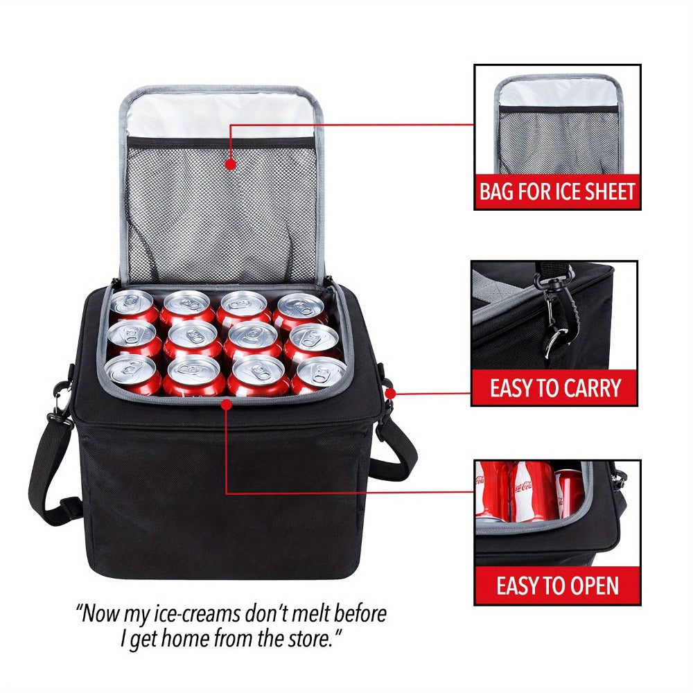 Collapsible Car Trunk Organizer with Three Compartments, Removable Dividers, Lid and Tie-Down Straps