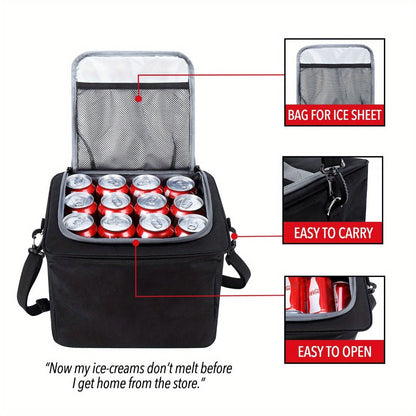Collapsible Car Trunk Organizer with Three Compartments, Removable Dividers, Lid and Tie-Down Straps