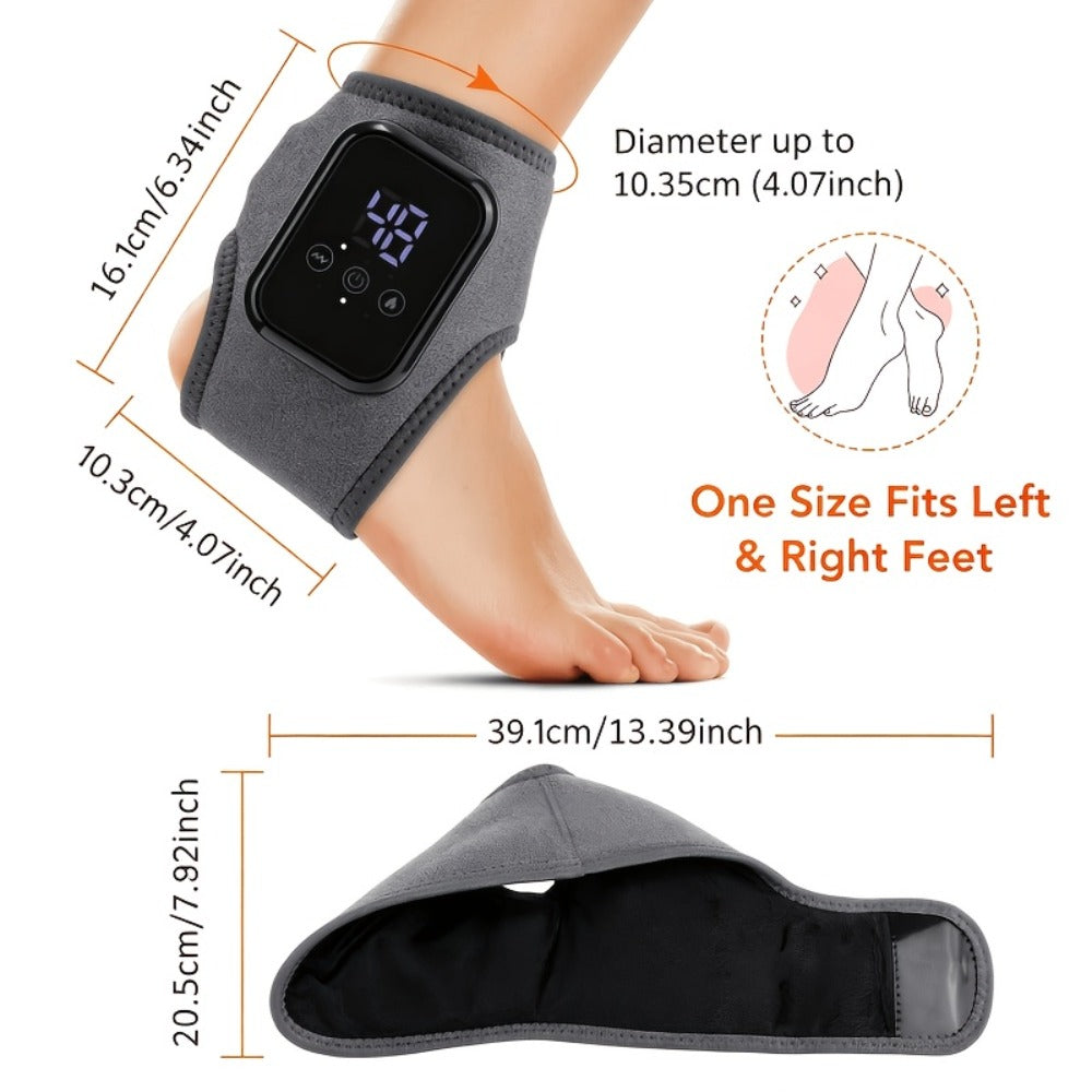 Heated Ankle Wrap Massager with Five Heat Levels, Three Vibration Modes and One- or Two-Piece Options