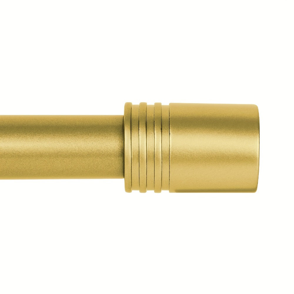 One-Inch Adjustable Curtain Rod with Rounded Cup Finials in Black, Brushed Nickel or Gold Finish