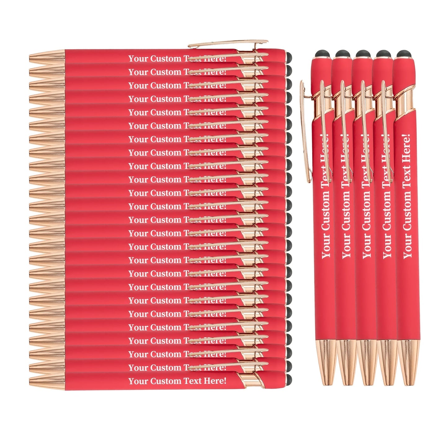 Custom Engraved Luxury Pens Bulk Set with Touch Tip & Grip - Personalized with Logo, Name or Text