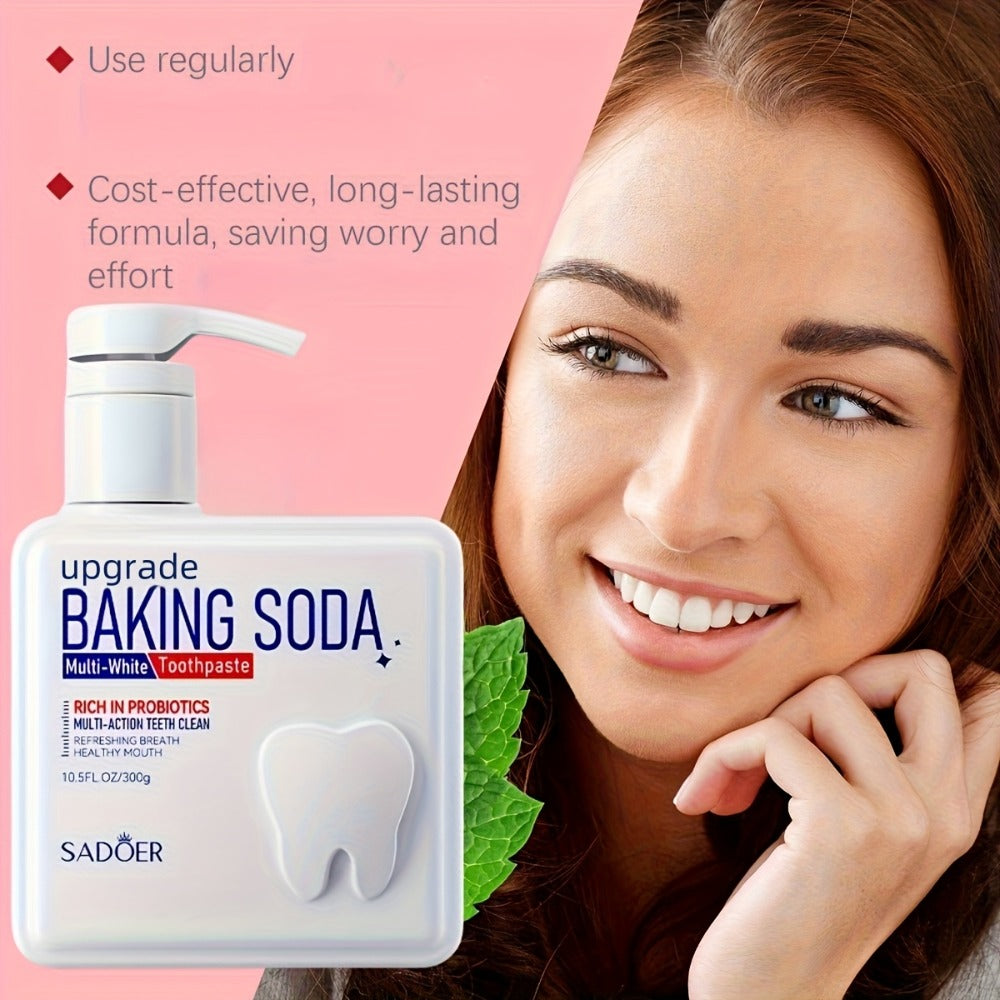 300g Field Mint Toothpaste in Pump Dispenser with Baking Soda and Probiotics Listed on Label