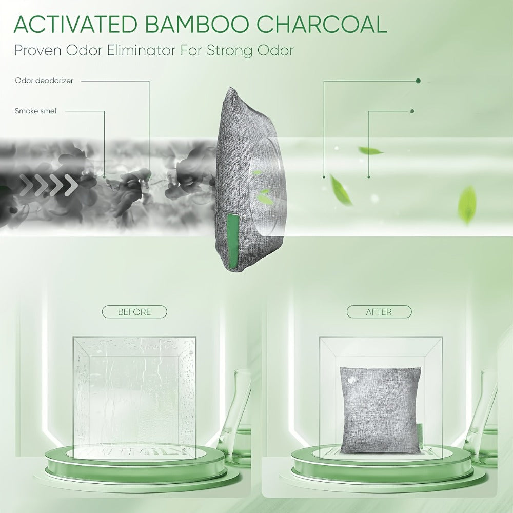 Bamboo Charcoal Air Purifying Bags Odor Absorber Eliminator for Home Car Closet Pet Smoke for Entryways, Bedrooms and Living Spaces