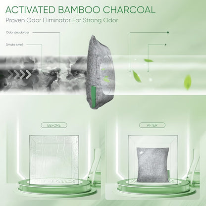 Bamboo Charcoal Air Purifying Bags Odor Absorber Eliminator for Home Car Closet Pet Smoke for Entryways, Bedrooms and Living Spaces
